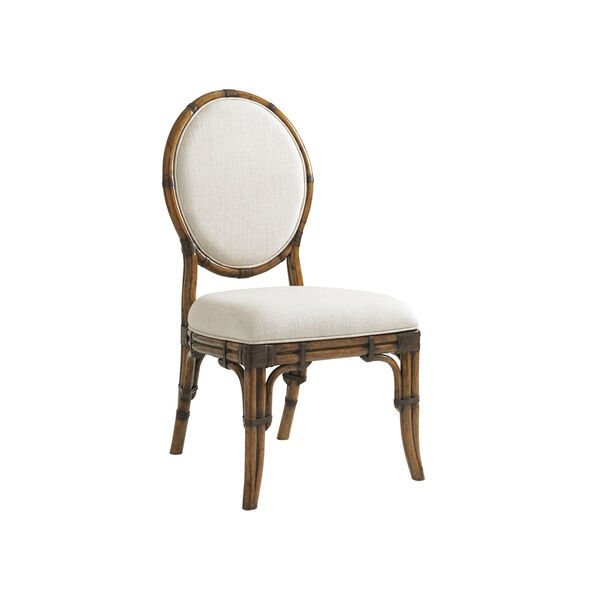 Bali Hai Brown and Ivory Gulfstream Oval Back Side Chair, image 1