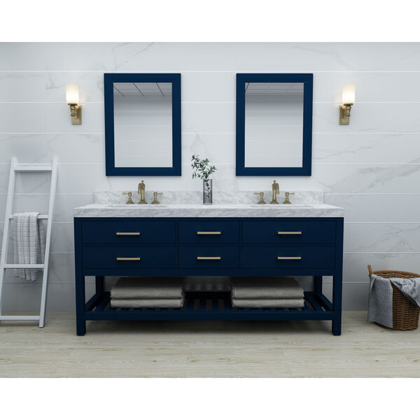 Elizabeth Heritage Blue White 72-Inch Vanity Console with Mirror, image 4