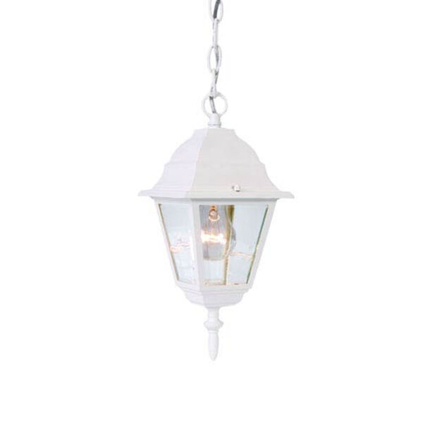 Builders Choice Textured White One-Light Hanging Fixture, image 1