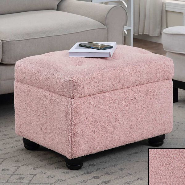 Designs 4 Comfort Sherpa Pink 5th Avenue Sherpa Storage Ottoman, image 2