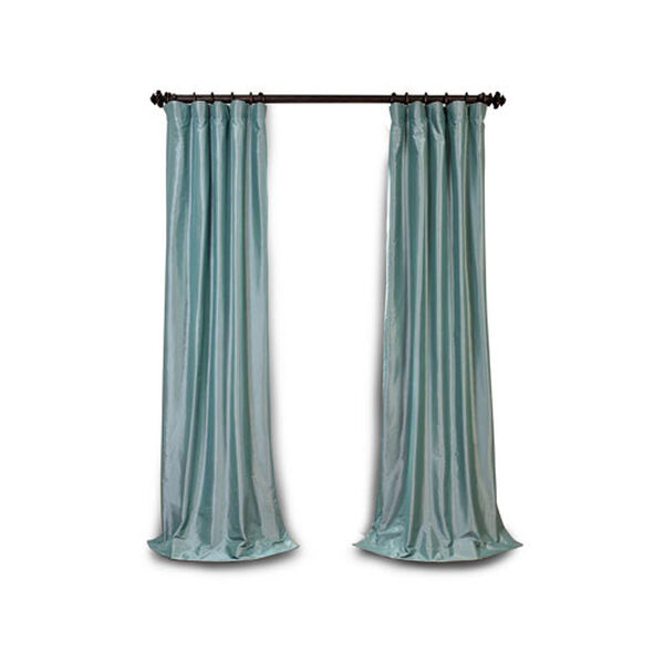Light Blue 96 x 50 In. Blackout Faux Silk Taffeta Curtain Single Panel, image 1