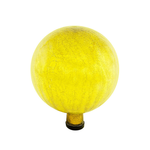 Gazing Globe 10 Inch Lemon Drop Crackle, image 1