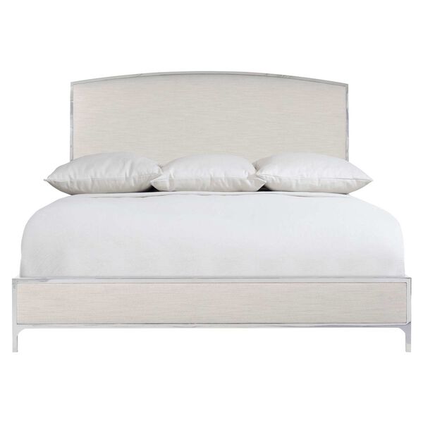 Silhouette Cream and Stainless Steel Panel Bed, image 1