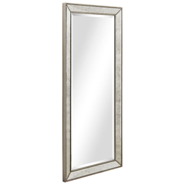 Champagne Bead Silver 54 x 24-Inch Beveled Rectangle Wall Mirror, image 2