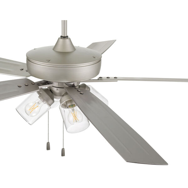 Super Pro Painted Nickel 60-Inch LED Ceiling Fan with Clear Glass, image 4