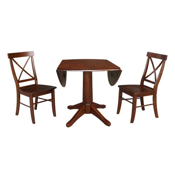 Espresso 30-Inch High Round Top Pedestal Table with Chairs, image 5