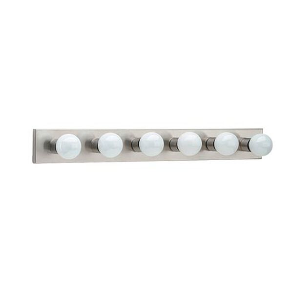 Center Stage Brushed Stainless Six-Light Bath Bar Light, image 1