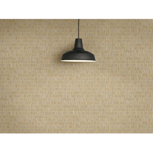 More Textures Beige Grass Band Unpasted Wallpaper, image 1