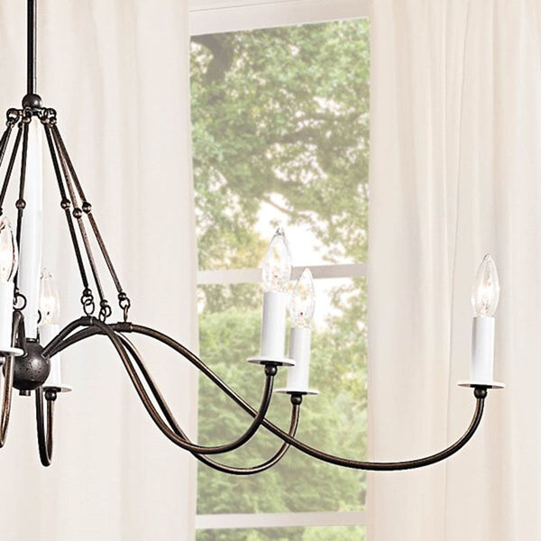 Homestead Anvil Iron and White Eight-Light Chandelier, image 3