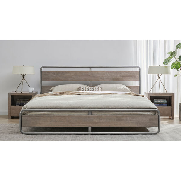 Nicollet Cerused Oak and Silver Bed, image 2