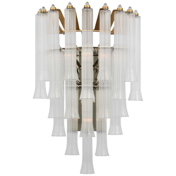 Lorelei Large Waterfall Sconce in Gild with Clear Glass by Julie Neill, image 1