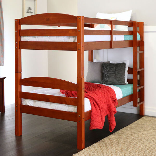 Cherry Twin Solid Wood Double Bunk Bed, image 1