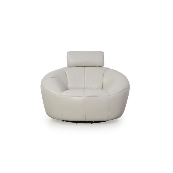 Nicollet Light Grey Full Leather Swivel Chair, image 1