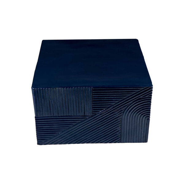 Provenance Signature Ceramic Serenity Textured Square Table in Indigo, image 3
