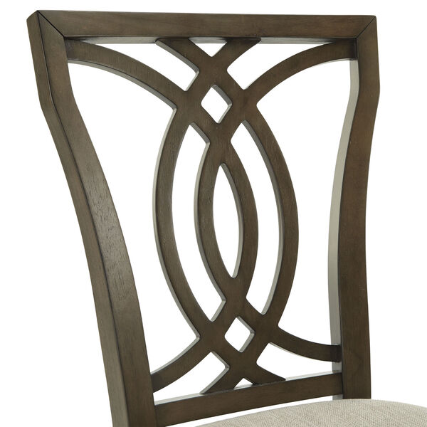 Gloria Dark Walnut and Beige Dining Chair, Set of Two, image 6