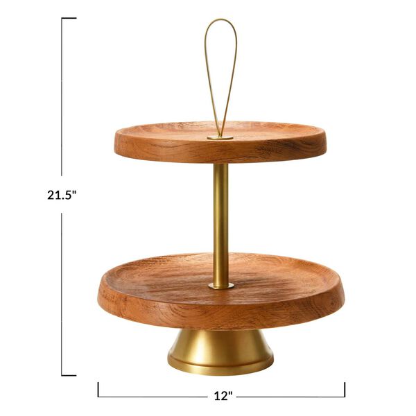 Natural and Gold Elegant Modern Two-Tier Tray, image 6