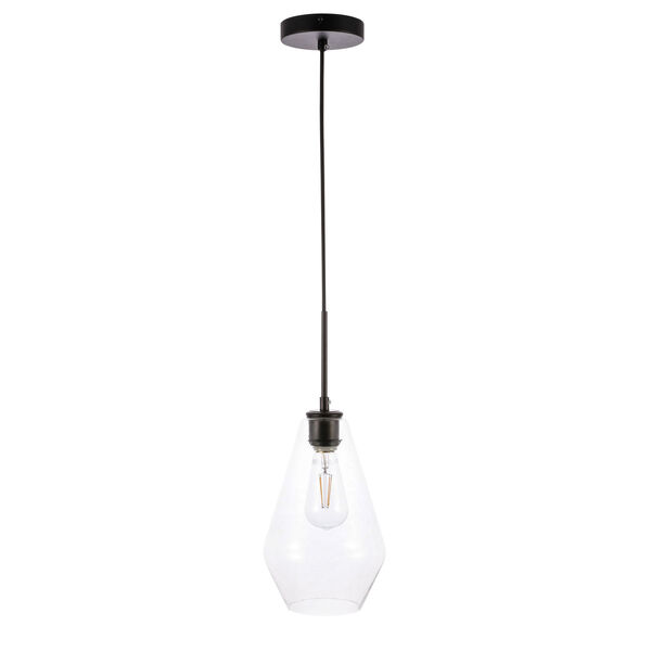 Gene Black Seven-Inch One-Light Mini Pendant with Clear Glass, image 3