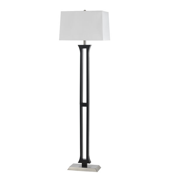 Hotel Brushed Steel and Espresso 60-Inch One-Light Floor Lamp, image 1
