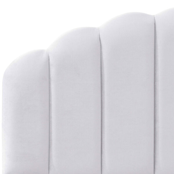 Full Velvet White 57-Inch Shell Headboard, image 3