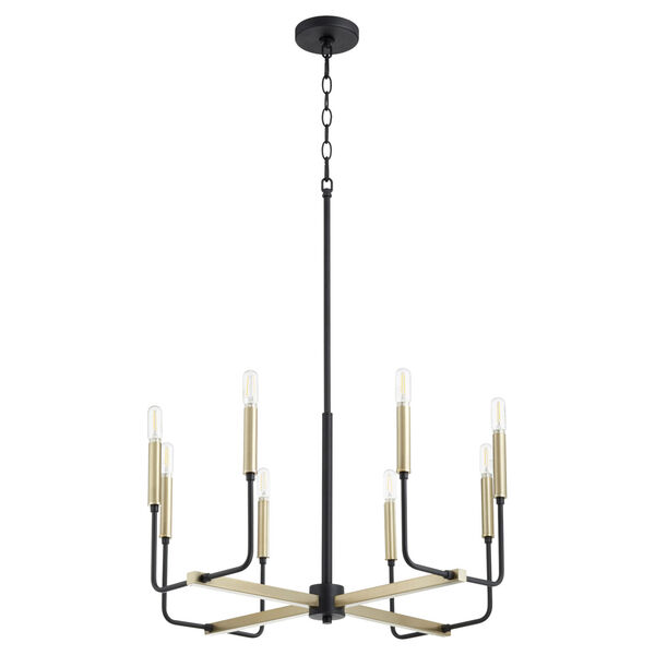 Lacy Noir and Aged Brass Eight-Light Chandelier, image 1