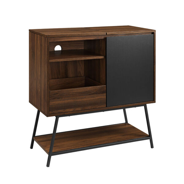 Bonnie Solid Black and Dark Walnut Record Player Accent Cabinet, image 6