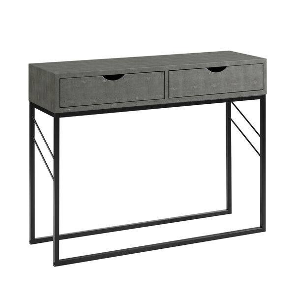 Grey and Black Console Table with Two-Drawers, image 1