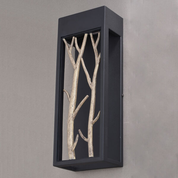 Ocala Textured Black and Natural ADA LED Outdoor Wall Sconce, image 4