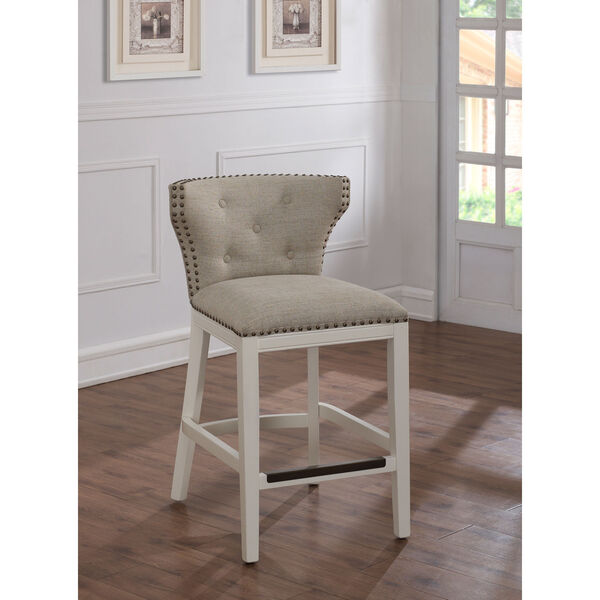 Carena White and Beige Counter Stool, image 1