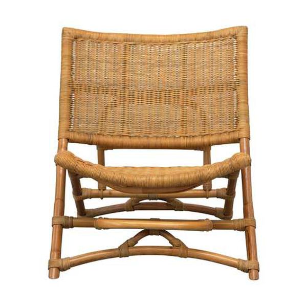 Natural Hand-Woven Rattan Folding Chair, image 1