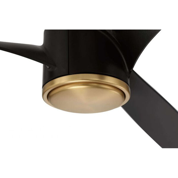 Phoebe Flat Black and Satin Brass 60-Inch DC Motor LED Ceiling Fan, image 5