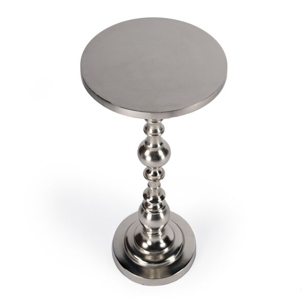Darien Silver Round Pedestal End Table, image 3