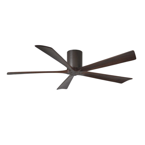 Irene-5H Textured Bronze 60-Inch Flush Mount Ceiling Fan with Walnut Tone Blades, image 1