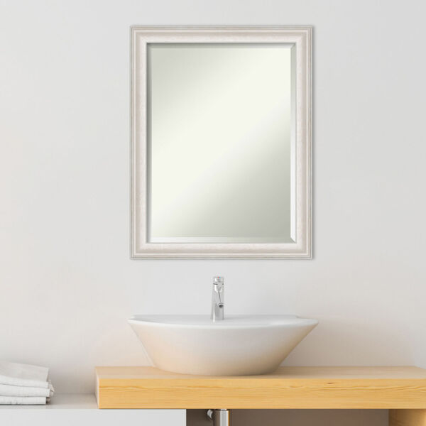 Trio White and Silver 22W X 28H-Inch Bathroom Vanity Wall Mirror, image 3