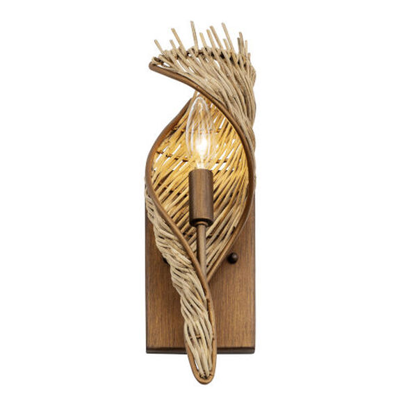 Flow Baguette Natural Rattan One-Light Right Wall Sconce, image 3