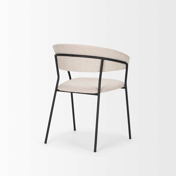 Carolyn Oatmeal Fabric and Matte Black Metal Dining Chair, image 5