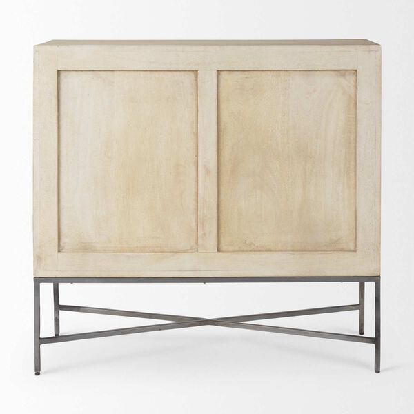 Hogarth Blonde Wood and Silver Two-Door Accent Cabinet, image 4