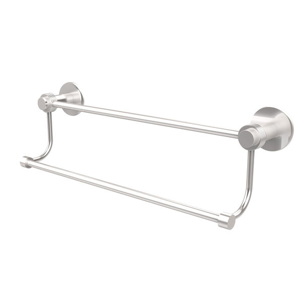 Mercury Collection 36 Inch Double Towel Bar with Groovy Accents, Satin Chrome, image 1