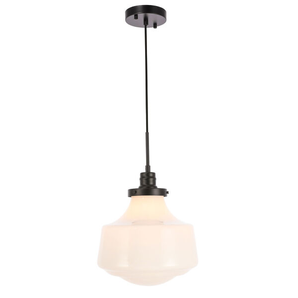 Lyle Black 11-Inch One-Light Pendant with Frosted White Glass, image 4