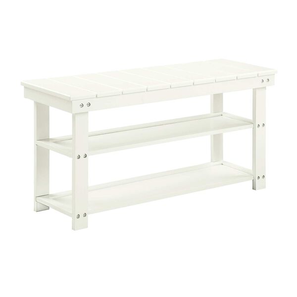Oxford Ivory Utility Mudroom Bench with Shelves, image 2