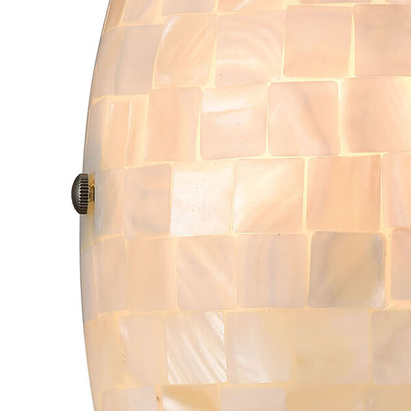 Capri Satin Nickel One-Light ADA Wall Sconce With Capiz Shell, image 5