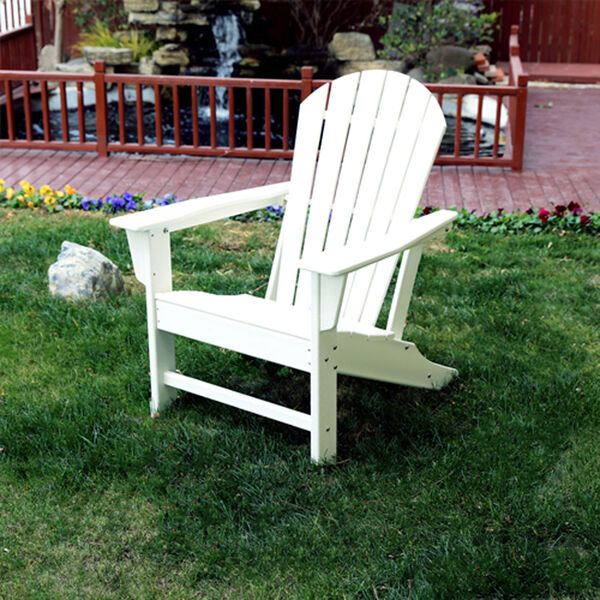 BellaGreen White Recycled Adirondack Set, Two Chairs with One Table, image 7