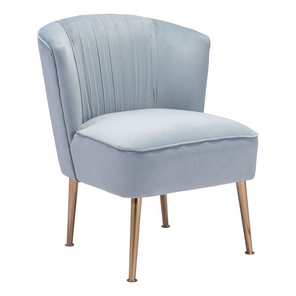 Andes Blue and Gold Accent Chair, image 1