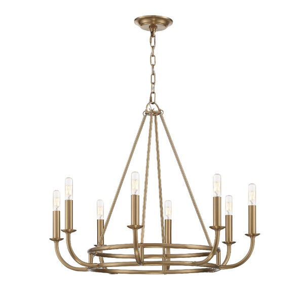 Bailey Aged Brass 28-Inch Eight-Light Chandelier, image 2