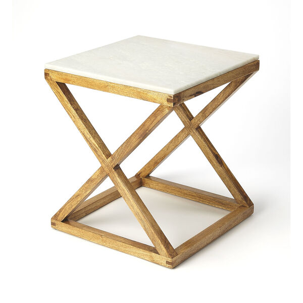 Braylon Marble and Wood End Table, image 2