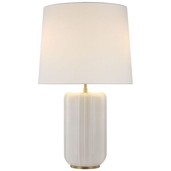 Minx Large Table Lamp in Ivory with Linen Shade by Thomas O'Brien, image 1