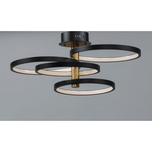 Hoopla Black and Gold 33-Inch Four-Light LED Pendant, image 2
