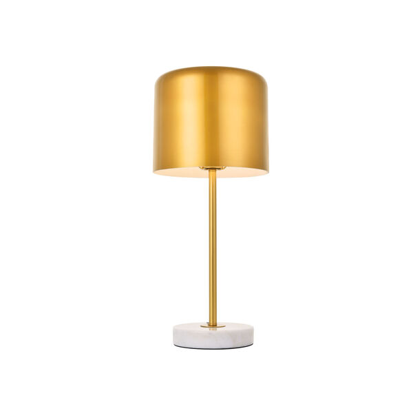 Exemplar Satin Gold and White Nine-Inch One-Light Table Lamp, image 4