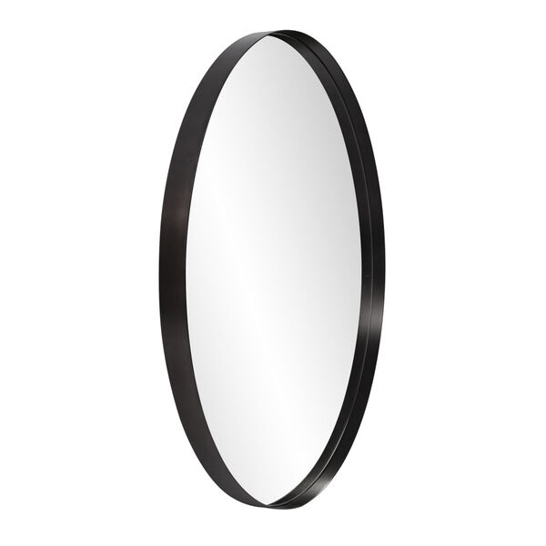 Steele Brushed Black Round Wall Mirror, image 2