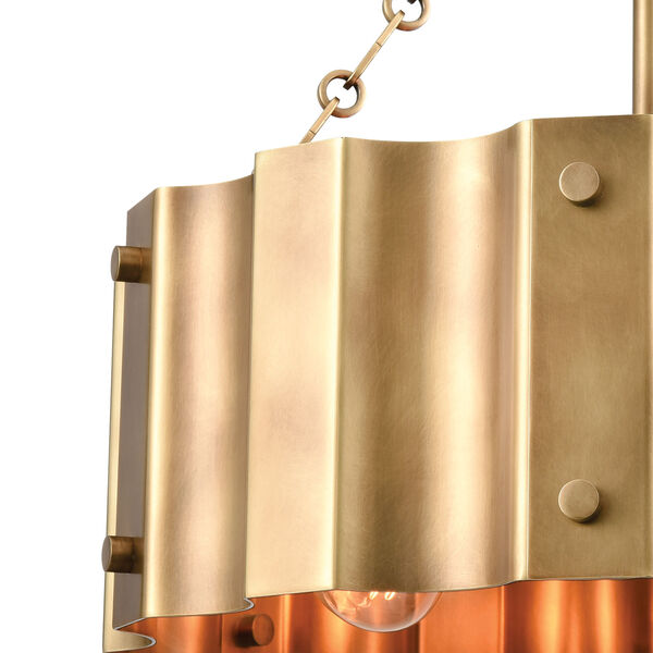 Clausten Natural Brass Three-Light Semi Flush Mount, image 4
