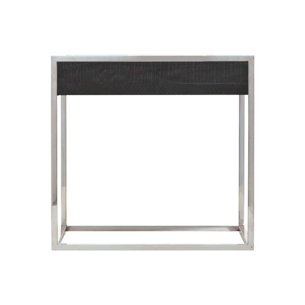 Beacon Polished Stainless Steel and Black Side Table, image 1